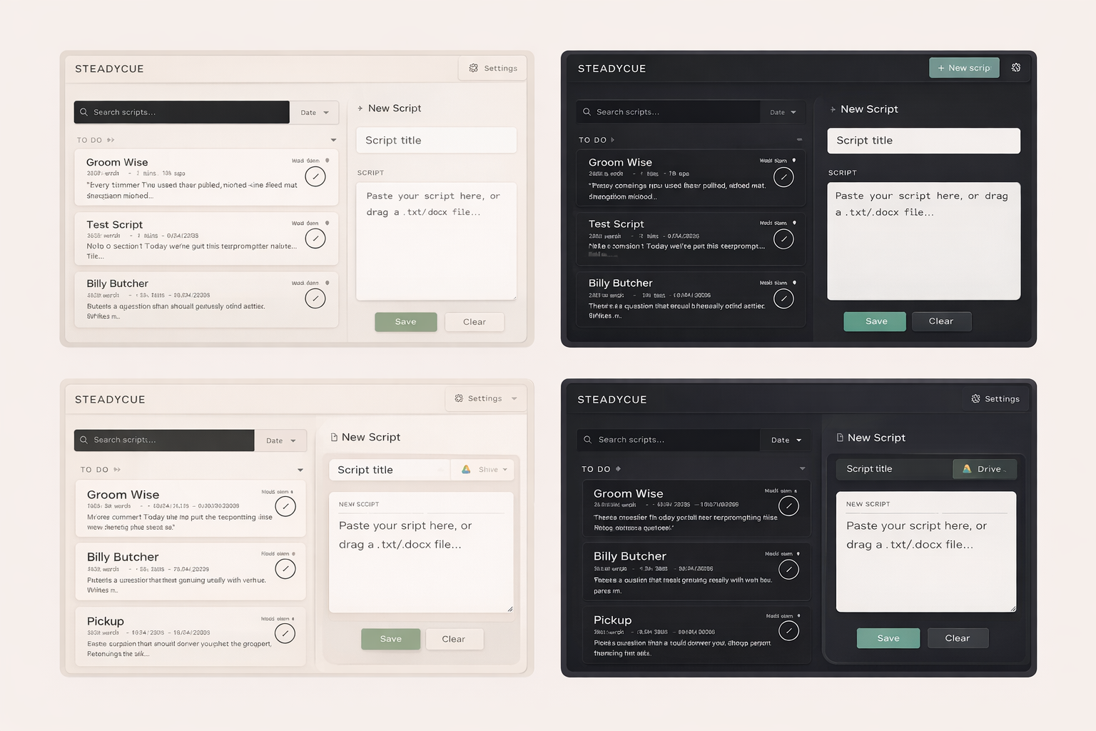 Steady Cue script library